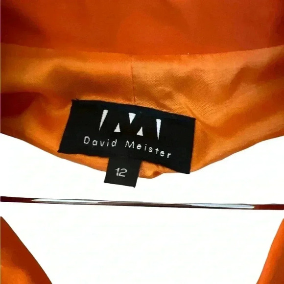 NEW 🌼  Vibrant “David Meister” Orange Blazer, Sz 12 - Picture 7 of 7